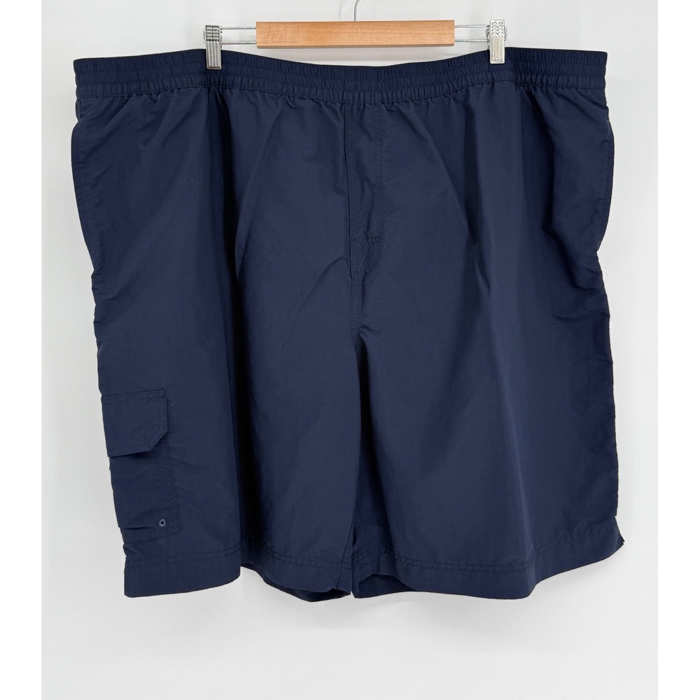 Caribbean Swimwear Mens Sz 4XB Navy Blue Cargo Swim Trunks Mesh Lined Big & Tall